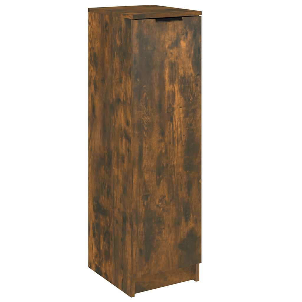 Shoe Cabinet Smoked Oak 30x35x100 cm Engineered Wood